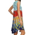 thumbnail image 3 of Sakkas Nora Sleeveless Embroidered Short Tie Dye Caftan Dress / Cover Up - Light Blue - One Size, 3 of 5