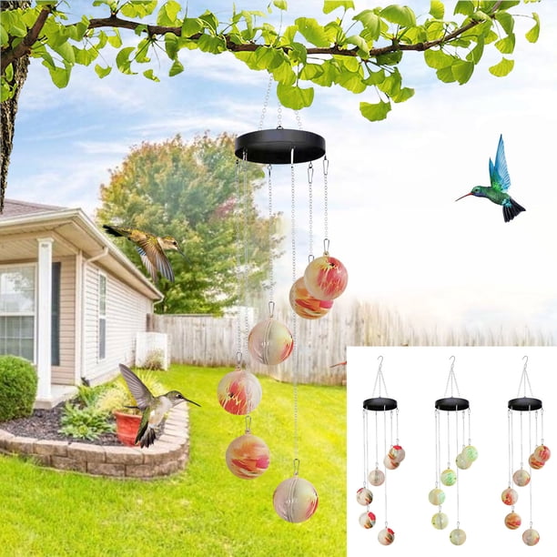 Precios Reducidos, 2025 Nuevos comederos para colibríes con campanillas de viento para decoración de jardín y patio Akmoler
