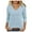 Blue, variant on FAIWAD Tops for Women Trendy 3/4 Sleeve Solid Color V Neck Dressy Loose Shirts Casual Going Out Clothes