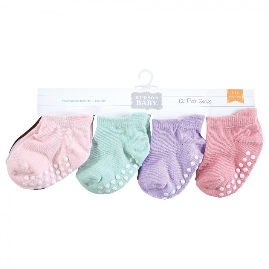 Hudson Baby baby-girls Non-skid No-show Socks 
