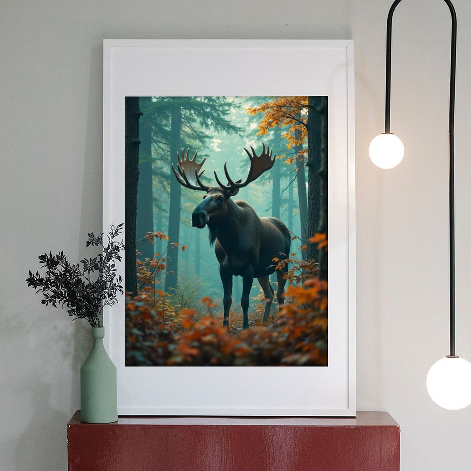 Diamond Art Kit for Adults, Moose In Autumn Forest Diamond Painting for Adults Beginners, 5D DIY Diamond Art Painting Kits, Colorful Diamond Painting Craft for Home Decor 12x16