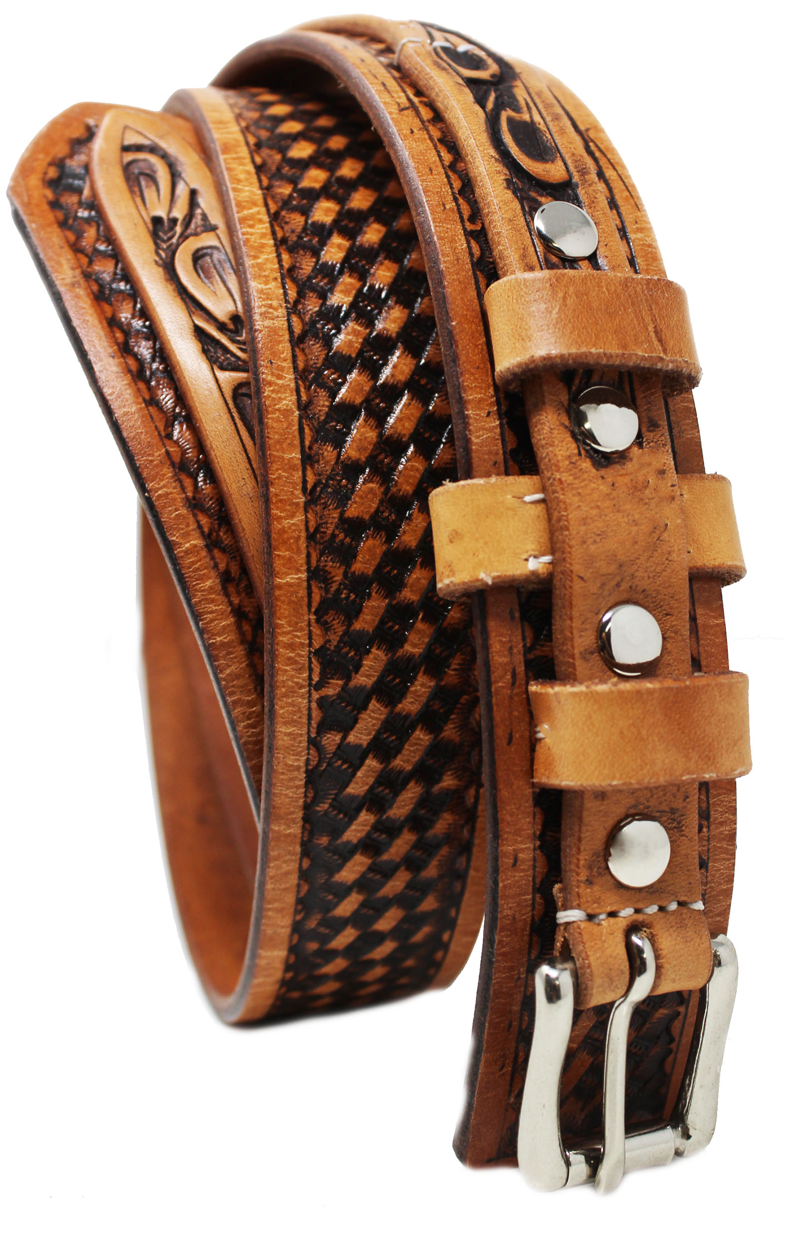 Handmade Full Grain Leather Western Belt – 1.5" Wide – Cowboy Rodeo Style (No Buckle)