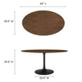 thumbnail image 6 of Modway Lippa 60" Oval Veneer and MDF Dining Table in Black/Walnut, 6 of 7