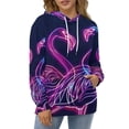 thumbnail image 3 of POBUDS Hoodie, Regular Fit Sporty Pullover Hooded Sweatshirt for Men Women Neon Flamingo 2XL, 3 of 6