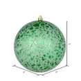 thumbnail image 2 of Vickerman 6" Green Crackle Ball Ornament, 4 per Bag, 2 of 3