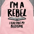 thumbnail image 3 of Instant Message - Rebel Read Past BedtI'me - Toddler And Youth Girls Raglan Graphic T-Shirt, 3 of 5