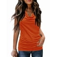 thumbnail image 6 of Zeagoo Womens Ruched Cowl Neck Tank Tops Sleeveless Stretch Blouse with Side Shirring, 6 of 7