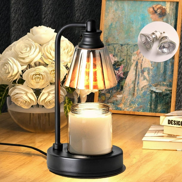 DAYBETTER Lámpara Calentadora de Velas Luces de Cera Derretidas con Temporizador Regulable para la Decoración Del Dormitorio de la Nueva Casa, Regalos para Mamá con 2 Bombillas