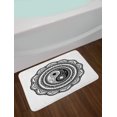 thumbnail image 2 of Black and White Bath Mat, Tattoo Style Mandala with Sunflowers and Yin Yang Shape, Plush Bathroom Decor Mat with Non Slip Backing, 29.5" X 17.5", White and Black, by Ambesonne, 2 of 2