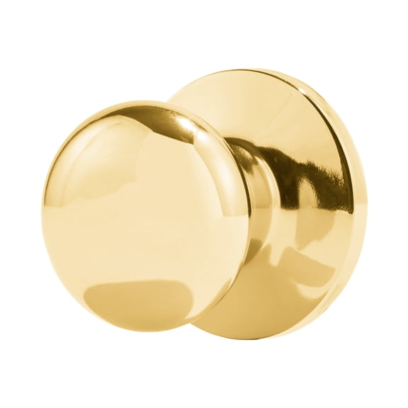 Hyper Tough Passage Hall & Closet Mushroom Doorknob, Polished Brass