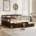 thumbnail image 2 of PAPROOS Full Size Daybed with Storage, Solid Wood Daybed with 2 Storage Drawers, Heavy Duty Daybed Frame, Living Room Sofa Bed, No Box Spring Needed, Espresso, 2 of 10