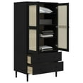 thumbnail image 2 of vidaXL Wardrobe SENJA Rattan Look Black 90x55x175 cm Solid Wood Pine, 2 of 5