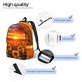 thumbnail image 3 of Disketp Sunset Golden Sunflower Field Mochila de Lona Estampada, Mochila Escolar de Viaje Ligera para Estudiantes y Portátil-Small, 3 of 5