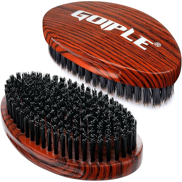 wonima11 360 Curved Wave Brush For Men & Beard - Hard Palm Wave Hair Brushes Wave Styler Great for Wolfing - 360 Wolfin Pro Nylon Hard Bristle Brush for Barbers & Daily Use Idea for Black Hair (Red)