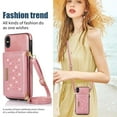 thumbnail image 6 of Nalacover Wallet Crossbody for iPhone X/XS Phone Case with Lanyard Strap Credit Card Holder, PU Leather Protective Handbag Purse Kickstand Bling Diamond Cover Women Girl, Pink, 6 of 10