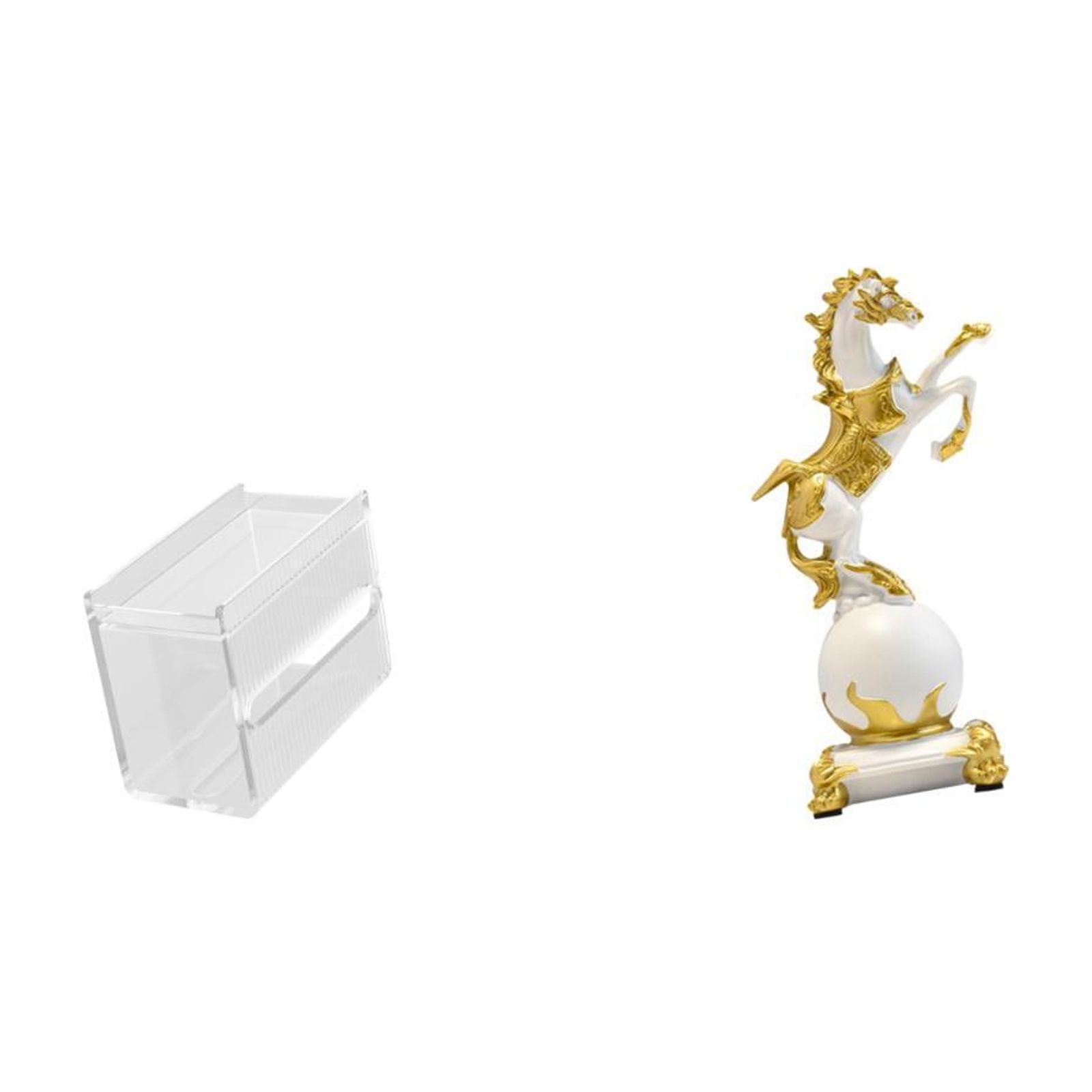 Fiocias Acrylic Horse Toilet Paper Dispenser Modern Tissue Holder Animal Sculpture Wall Mounted Figurine Tabletop Ornament Bedroom Centerpiece Living Room Des