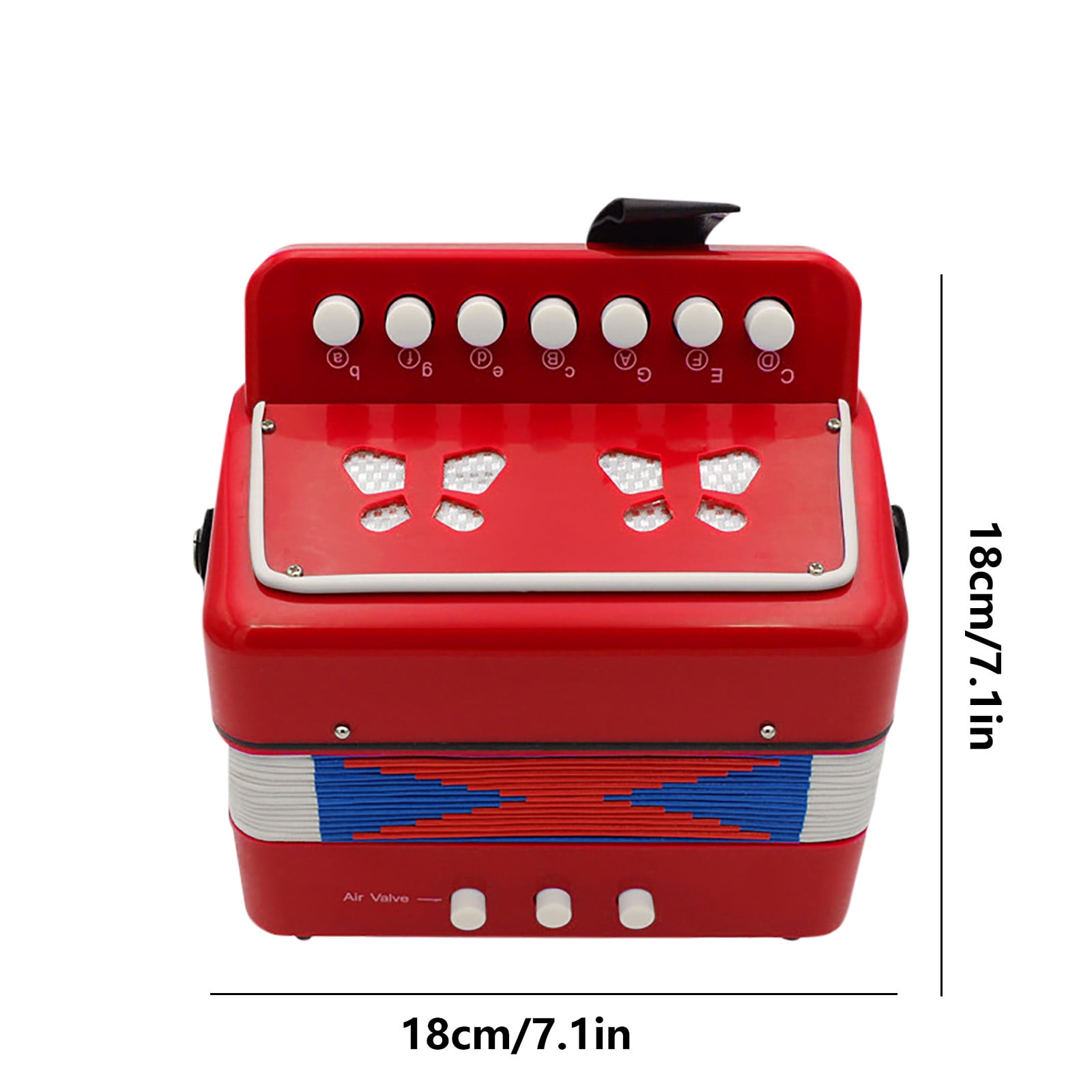 COM1950s Acordeones Para Adultos- Kids Accordion,Childrens Hexagonal Accordion Pushbutton Accordion 10 Keys with Shoulder Strap Pull Accordion Musical Instrument Beginner for Adults and 3+Years Kids