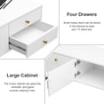 thumbnail image 5 of TV Stand with 2 Doors and 4 Drawers, TV Cabinet Furniture for TVs up to 65", Television Stand with Metal Legs, Modern Entertainment Center, TUANLUO TV Stand for Living Room Bedroom, White, 5 of 10