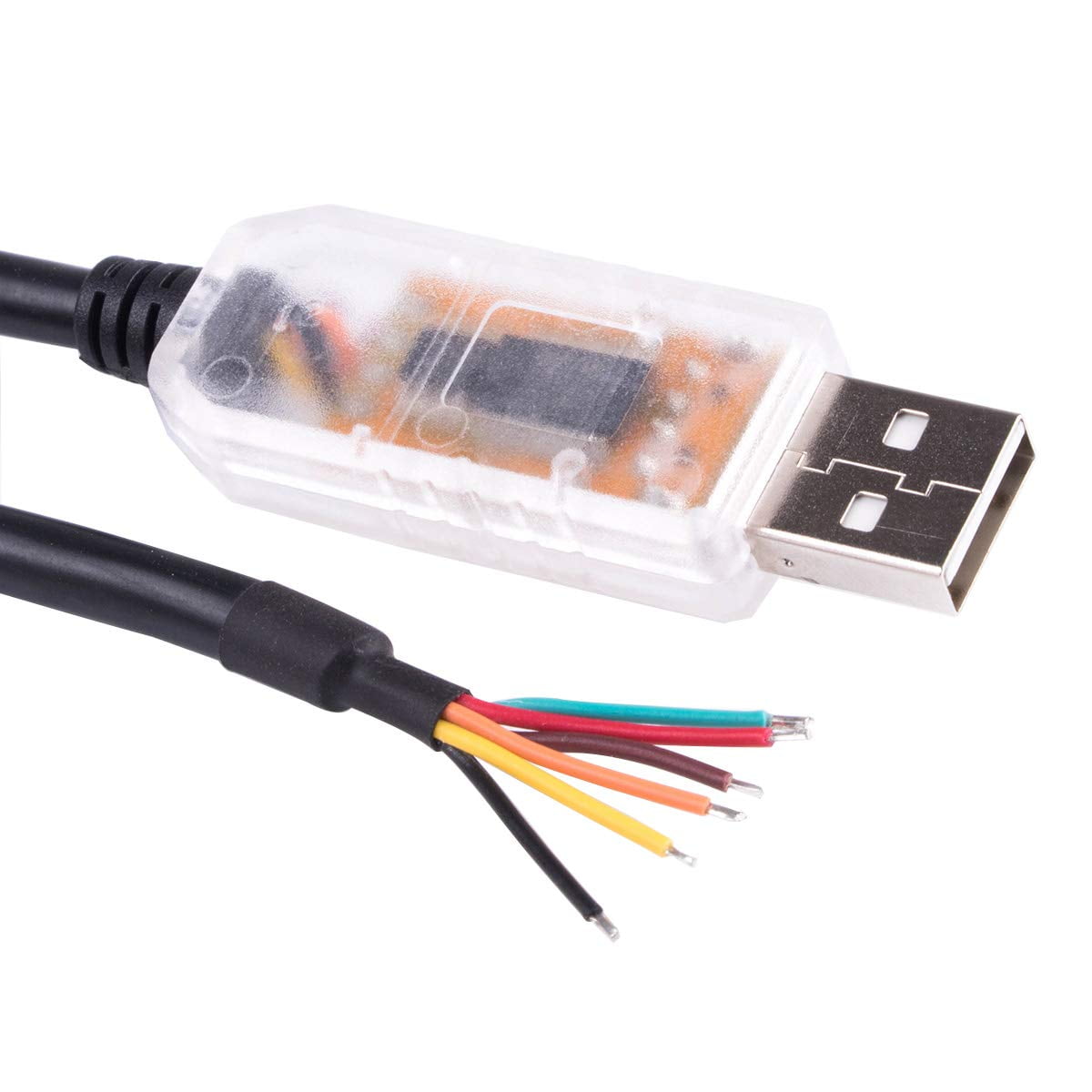 to RS485 Level Serial UART Converter Cable FTDI 6 Way Wire End Stripped Cable USB-RS485-WE-1800-BT - Walmart.com