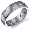 Men's 6mm Cubic Zirconia Eternity Wedding Band Ring in Titanium