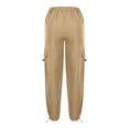 thumbnail image 6 of Gytharion Kids Cargo Pants for Boys Girls 4-15 Years, Fashion Solid Casual Elastic High Waist Drawstring Jogger Trousers Lightweight Baggy Outdoor Hiking Pants with Multi-Pocket, 6 of 7
