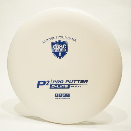 Discmania Flex 1 D-Line P2 Disc Golf Putter & Approach Disc Pick Color/Weight [Stamp & Exact Color May Vary] White 175-176 grams