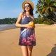 thumbnail image 3 of Easygdp Flower White Horse para Vestido Transpirable de Mujer, Vestido Suelto de Manga Corta con Pliegues y Bolsillos para el Verano, 3 of 7