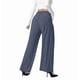 thumbnail image 2 of Pantalones de Traje Anchos para Mujer, Holgados, de Cintura Alta Elástica, Informales, Largos, Color Gris Oscuro, Talla M, 2 of 7