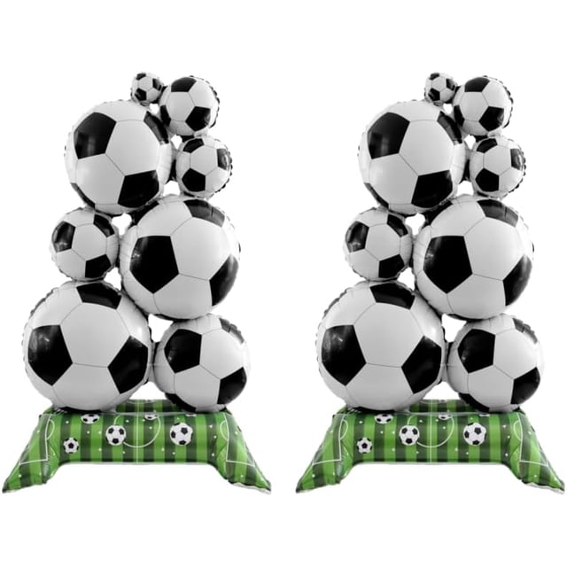 Yanonmyfd 2 Piezas Extra-grandes de pie de fútbol de fiesta globos, perfecto para cumpleaños, fiestas de cola, celebraciones del día del juego y decoraciones de la Copa del Mundo (Fútbol),Fútbol