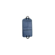Angle View: Garment Bag w 2 Pockets in Navy Blue (40 in.)