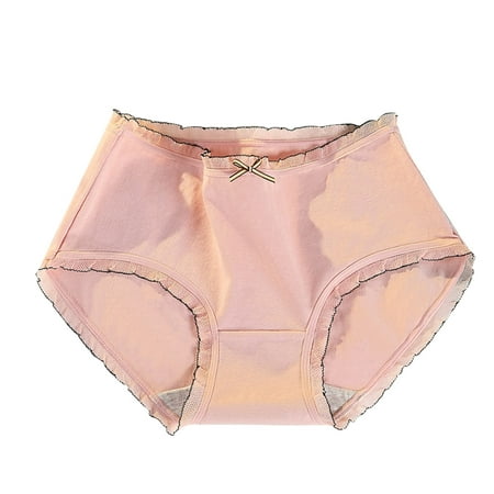 

nsendm Lane Underwear 18/20 Women Solid Mid Waist Seamless Comfortable Cotton Lace Underwear for Women plus Size Set Underpants C Large