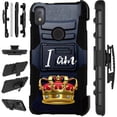 thumbnail image 1 of Compatible with T-Mobile REVVL 4 Hybrid LuxGuard Holster Phone Case Cover (I Am King), 1 of 1