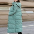 thumbnail image 3 of Xdegoge Long Quilted Jackets for Women Zip Up Windproof Stand Collar Side Spilt Hooded Padded Coats Casual Solid Color Overknee Down Coat with Pockets Winter Oversized Warm Overcoats 2025, 3 of 4