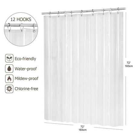 Bathroom Shower Curtain Mildew Free Peva 72 X 72 Inch