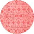 thumbnail image 1 of Ahgly Company Machine Washable Indoor Round Abstract Red Modern Area Rugs, 4' Round, 1 of 4
