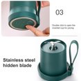 thumbnail image 3 of kurtrusly Mini Juicer Cup Waterproof USB Rechargeable Portable Small Blender Home Travel Smoothie Maker Mixer, Dark Green, 3 of 8