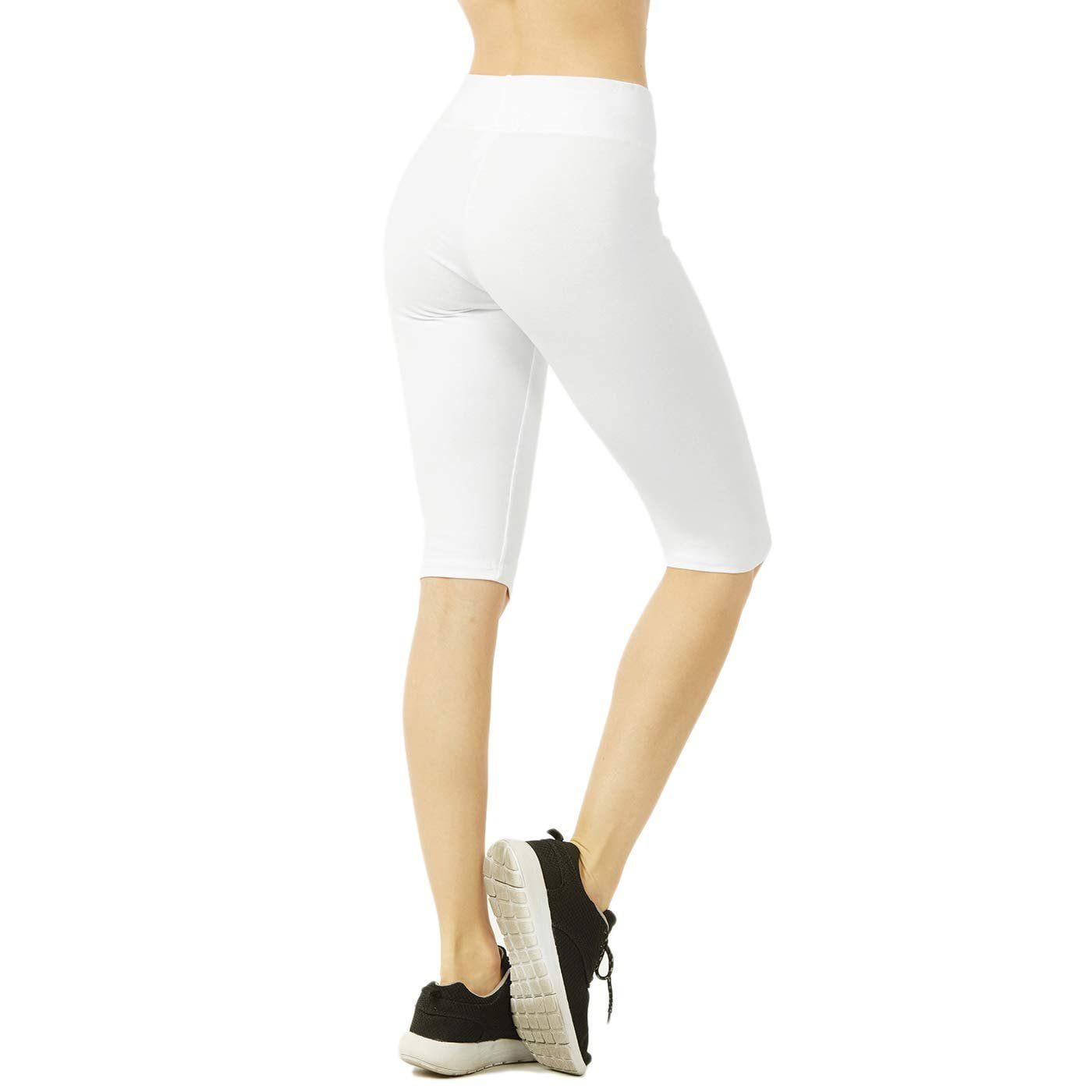 DailyWear Womens Solid Knee Length Short Yoga Cotton Leggings Black, Large  