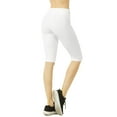 DailyWear Womens Solid Knee Length Yoga Cotton Workout Tights Leggings, White, Large