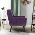 thumbnail image 4 of Glavbiku Modern Soft Armchair Velvet Upholstered Accent Chair with Black Leg for Indoor,Purple,Adult, 4 of 12