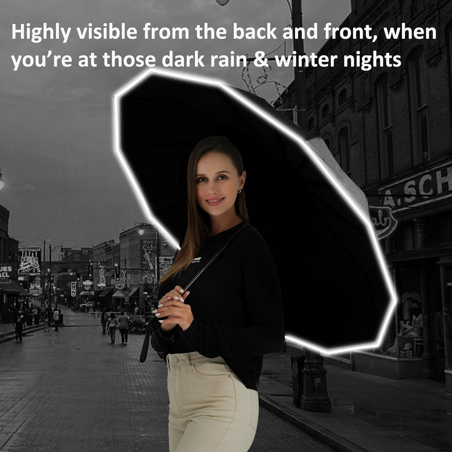NANAHuang Inverted UV Umbrella for Rain and Sun Medium Size UPF 50+ Rverse Compact Umbrella Auto Open Close