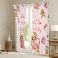 thumbnail image 4 of Feelyou Pink Happy Christmas Black Out Curtains for Kid, Kawaii Gingerbread Man Curtains Pack of 2 (42x63 Each), Coffee Dessert Bedroom Curtains, Blackout Curtains Bedroom Decor, 4 of 7