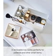 thumbnail image 5 of Yamazaki Home Makeup Organizer With Mirror - Steel + Wood - White, 5 of 7