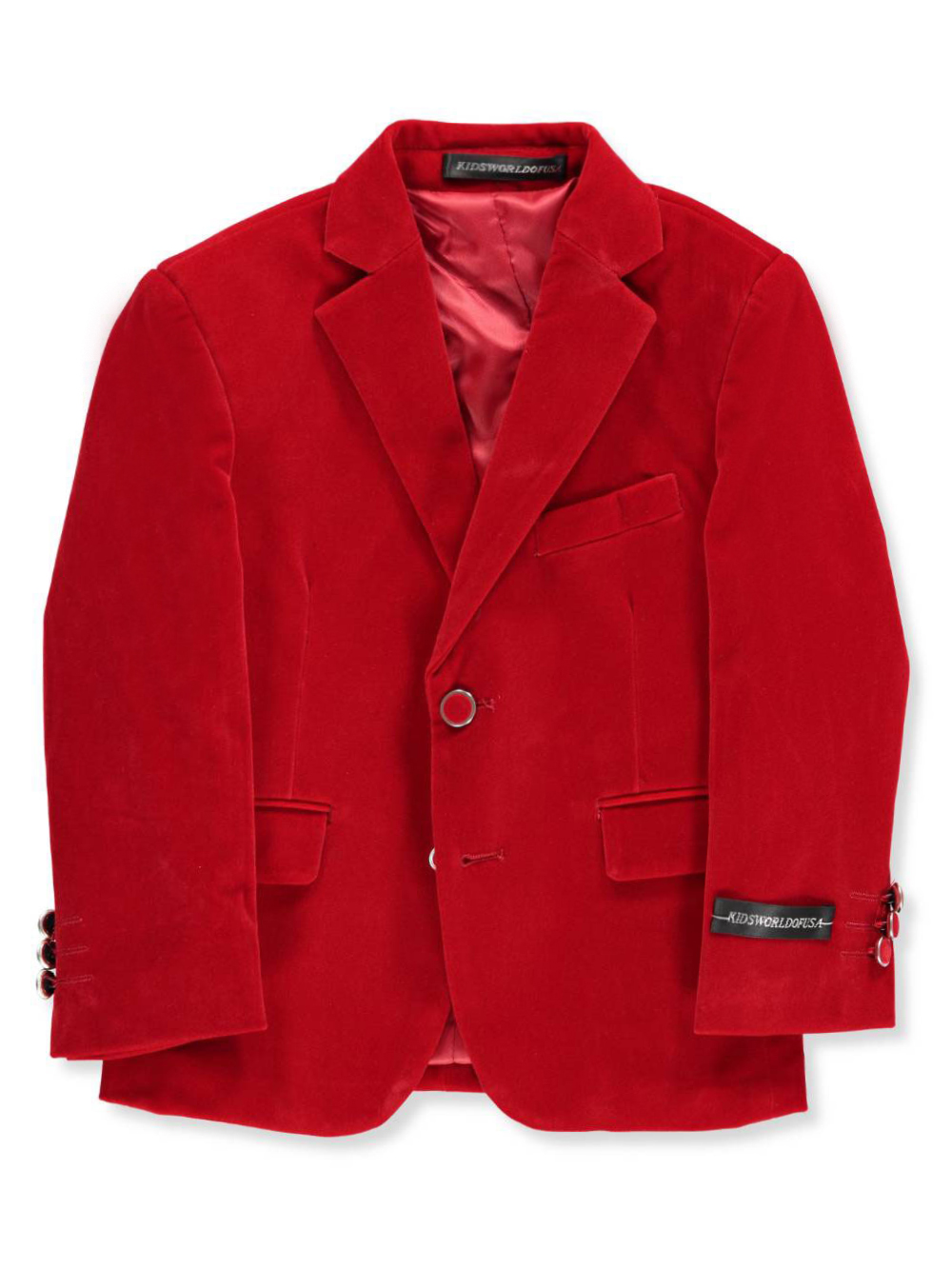 Kids World Boys' Velvet Blazer red, 6 (Little Boys)