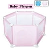 SAYFUT 6-Panel Portable Baby Playpen Playinghouse Newborn Baby Fence Kids Play Center Yard With Safety Gate For Children Baby Kids Pool (Without Balls)