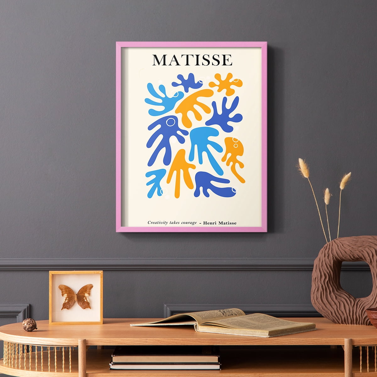 Matisse CDLXXIX in Pink Solid Wood Framed Print No Nail Hanging
