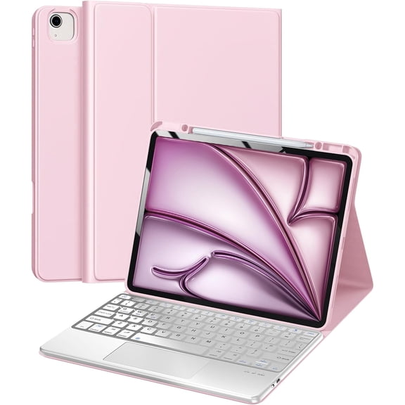 Trackpad Keyboard Case for iPad Air 13 & iPad Pro 12.9 (3rd–6th Gen) with Pencil Holder