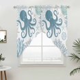 thumbnail image 5 of Blue Octopus Coastal Kitchen Window Curtains, Swag Curtains Valance for Bedroom Living Room Bathroom, Summer Beach Nautical Coral Rod Pocket Window Treatment Curtain Block Drapes 2 Panels 36"x63", 5 of 9