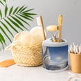 thumbnail image 5 of Ambesonne Aqua White Soap Dispenser & Toothbrush Holder Set, Sailing Boat in Sea, 2 Pcs, Blue White, 5 of 6