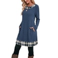 thumbnail image 3 of WIHOLL Long Sleeve Dress for Women Knit Tunic Sweater Dress Crew Neck Casual Fall Winter Dresses, 3 of 10