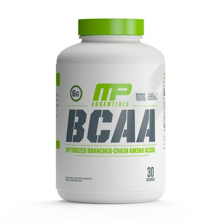 MusclePharm BCAA Essentials Capsules, Post Workout Recovery, 30